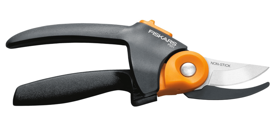 Fiskars PowerGear2 Pruning Shears, Patented Gear Technology & Cam Mechanism Multiplies Leverage, Hardened Steel Bypass Blade, Contoured Rolling Handle Reduces Hand Fatigue, 3/4" Cut Capacity