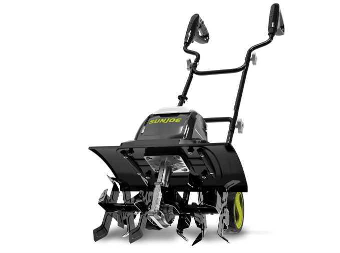 Sun Joe Corded Electric Garden Tiller & Cultivator with 15-Amp Motor and 6 Steel Tines – Heavy-Duty Rototiller with 15.7" Cutting Width for Outdoor Lawn, Yard & Soil Aeration, TJ605E
