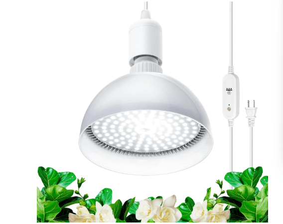 Barrina LED Grow Light Bulb with Timing and Hanging System, 25W Full Spectrum, 4H/9H/14H Timer, Hanging Grow Lights for Indoor Plants with 16.4FT Power Cord, Plug in Pendant Light for Plants