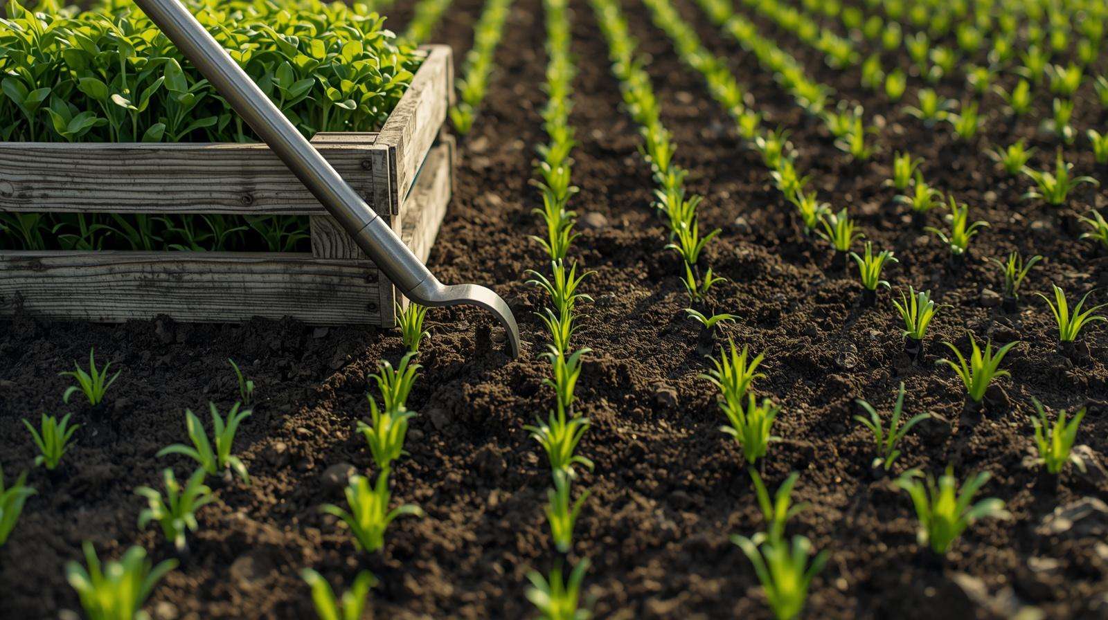 Native plant plugs installed in a staggered grid pattern to create a living green mulch layer.