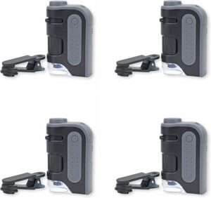 Carson MicroBrite Pro 60x-120x LED Lighted Pocket Microscope with Aspheric Lens System and Smartphone Digiscoping Clip - Set of 4 (MM-350MU), Grey
