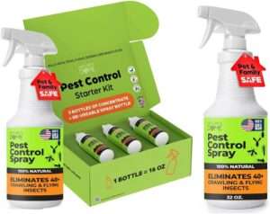 BugMD Bed Bug Spray, Roach & Ant Killer, Indoor Cockroach Treatment, Pet Safe Plant-Based Pest Control for Home, Kills Spiders Fleas Mites, 64 oz Kit