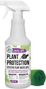 Mighty Mint Peppermint Oil Plant Protection Spray – Insect & Pest Control for Gnats, Spider Mites & Aphids – Plant-Based, Easy-to-Use with Microfiber Cloth- 32 oz