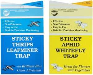 Seabright Sticky Thrips Leafminer Traps (15 pcs) and Yellow Sticky Aphid Whitefly Traps (15pcs)