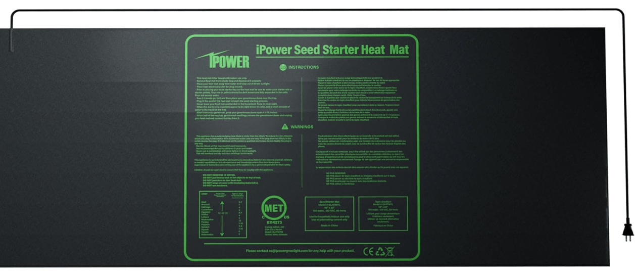 iPower 48" x 20" Waterproof Durable Seedling Heat Mat Warm Hydroponic Plant for Indoor Gardening Germination Starting
