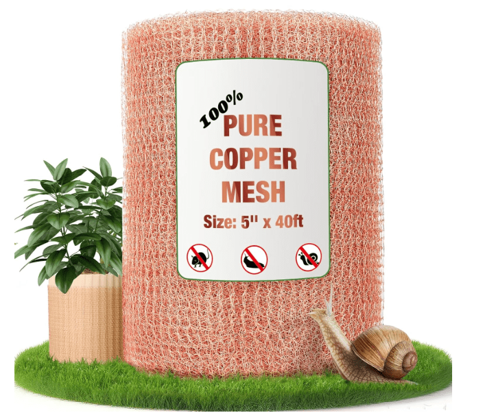 Valchoose Copper Mesh Roll 5" x40FT - 100% Pure - Rustproof Rodent, Copper Wool Garden & Hole Filler Kit - Durable Fireproof Fabric Wire Mesh for Unwanted Guests 