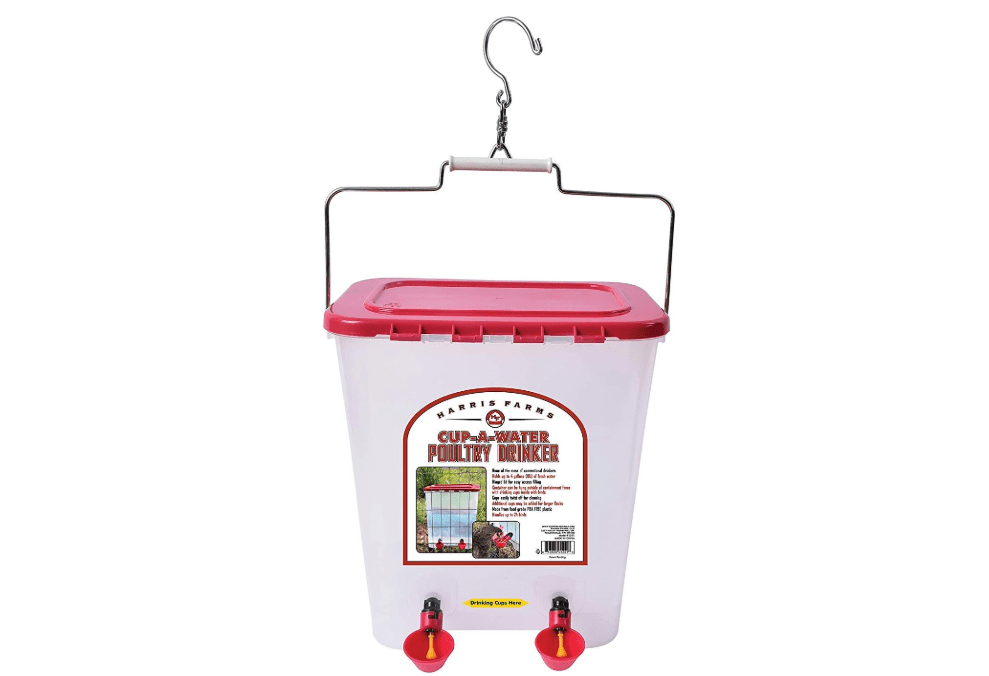 Harris Farms 1000310 Cup-A-Water, 4 Gallon Poultry Drinker, RED 