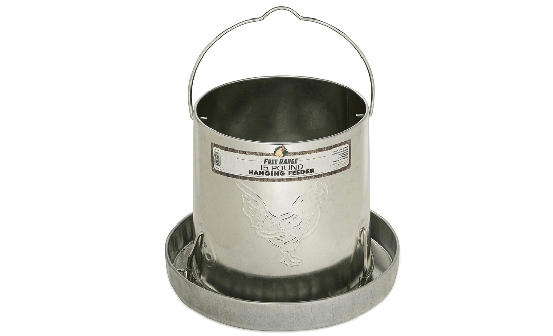 Harris Farms 1000293 Galvanized Hanging Poultry Feeder, 15 lbs, Metal
