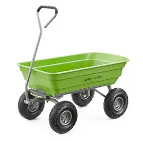 Gorilla Carts 4 cu ft / 600 lb Poly Dump Cart – Best Value & Bestseller