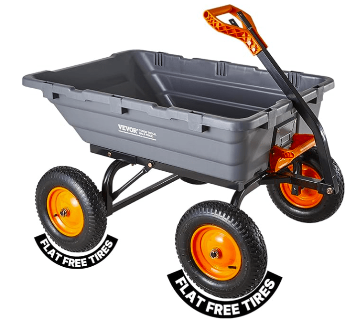 Gorilla Carts 10 cu ft / 1500 lb Heavy-Duty Model – Best for Maximum Heavy Hauling