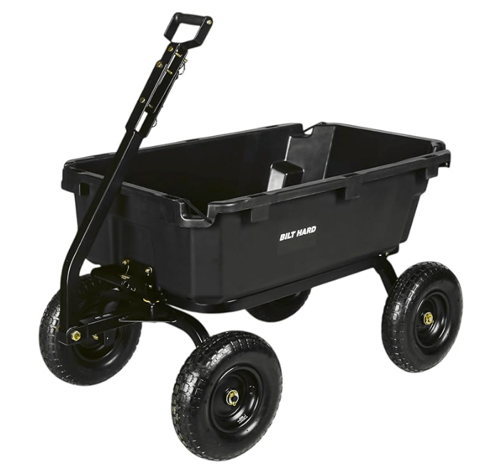 BILT Hard Heavy-Duty Dump Cart (600–1200 lb models) – Best Budget Swivel Performer