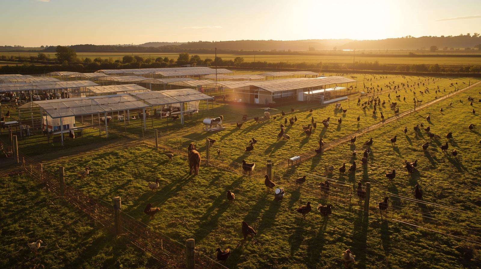 Predator-safe free-range poultry farm with hawk deterrent systems
