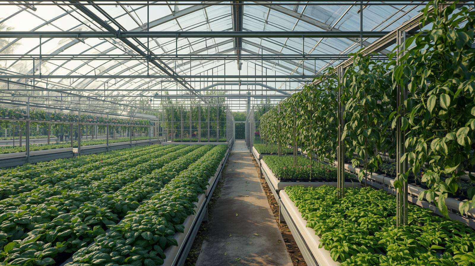 Multi-purpose greenhouse design with smart crop zoning and hydroponic growing systems
