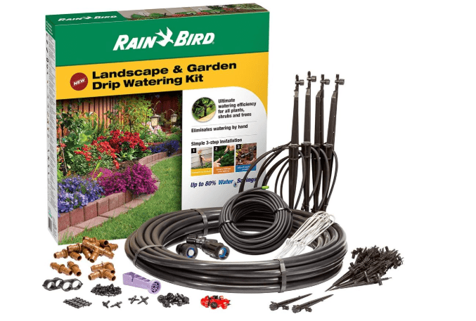 Rain Bird LNDDRIPKIT Drip Irrigation Landscape/Garden Watering Kit with Drippers, Micro-Bubblers, Micro-Sprays 