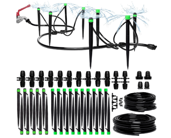 CARPATHEN Drip Irrigation System Kit - Complete Premium Garden Watering System with Adjustable Sprinkler Emitters, 5/16" & 1/4" Tubing and Fittings - Drip Line for Raised Beds, Lawn, Pots, Greenhouse