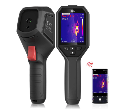 HIKMICRO B1L 160 x 120 IR Resolution Thermal Imaging Camera with WiFi, 25Hz Refresh Rate, 3.2" LCD Screen, Handheld 19200 Pixels Thermal Imager with High Temperature Alarm