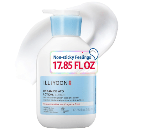 ILLIYOON Ceramide Ato Lotion 528ml(17.85oz) | Daily Moisturizing Lotion for All Skin Types | Deep Moisturizing and Soothing Effect | Korean Skin Care 