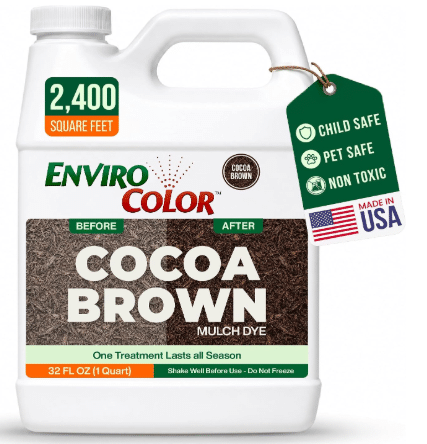 Cocoa Brown Mulch Dye – 32 oz Concentrate for 2,400 sq ft