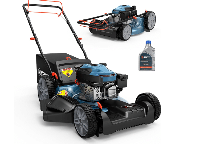 SENIX 21 in Self Propelled Gas Lawn Mower, 6 Cutting Height Adjustment