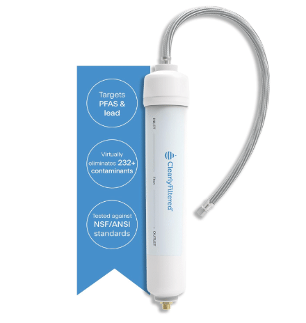 Clearly Filtered Inline Water Filter for Refrigerator, Ice Maker Water Line