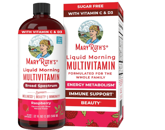 MARYRUTH'S Liquid Morning Multivitamin for Women, Men & Kids, 32 Servings
