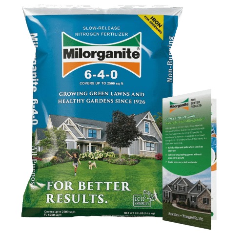 Milorganite 6-4-0 Fertilizer and Feeding Tips Brochure Bundle, 32lb 