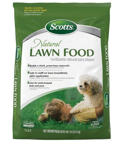 Scotts Natural Lawn Food, Lawn Fertilizer, For All Grass Types, Apply Any Season, OMRI Listed, Covers 4,000 sq. ft., 29.1 lbs. 