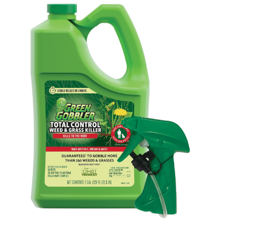 Green Gobbler Natural Total Control Weed & Grass Killer | Made with Concentrated Salt & Vinegar | Pet Safe | Kills to The Root | 1 Gallon Trigger