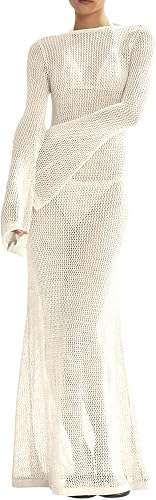 Saodimallsu Crochet Knit Maxi Dress