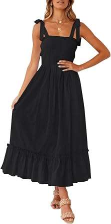 ZESICA Bohemian Ruffle Maxi Dress