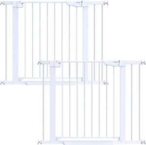 Cumbor 2 Pack 30-40.6 in Baby Gate for Stairs and Doorways, Dog Gate White
