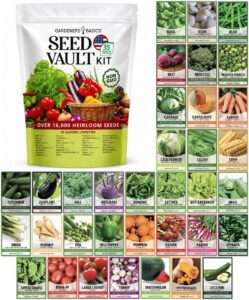 Gardeners Basics Survival Seed Vault Kit, Vegetable Seeds for Planting