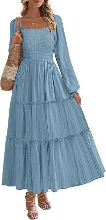 PRETTYGARDEN Tiered Smocked Bodice Dress