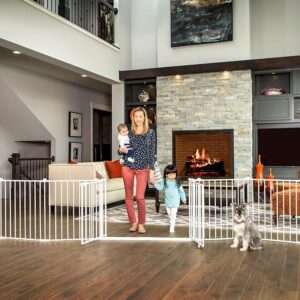 Cumbor 2 Pack 30-40.6 in Baby Gate for Stairs and Doorways, Dog Gate White