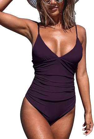 CUPSHE Ruched Tummy Control One-Piece Swimsuit