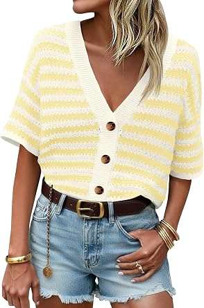 Saodimallsu Crochet Short-Sleeve Cardigan