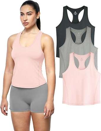 Icyzone Women's Activewear Running Tank Tops (Pack of 3)