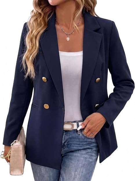 Double-Breasted Classic Tailored Blazer