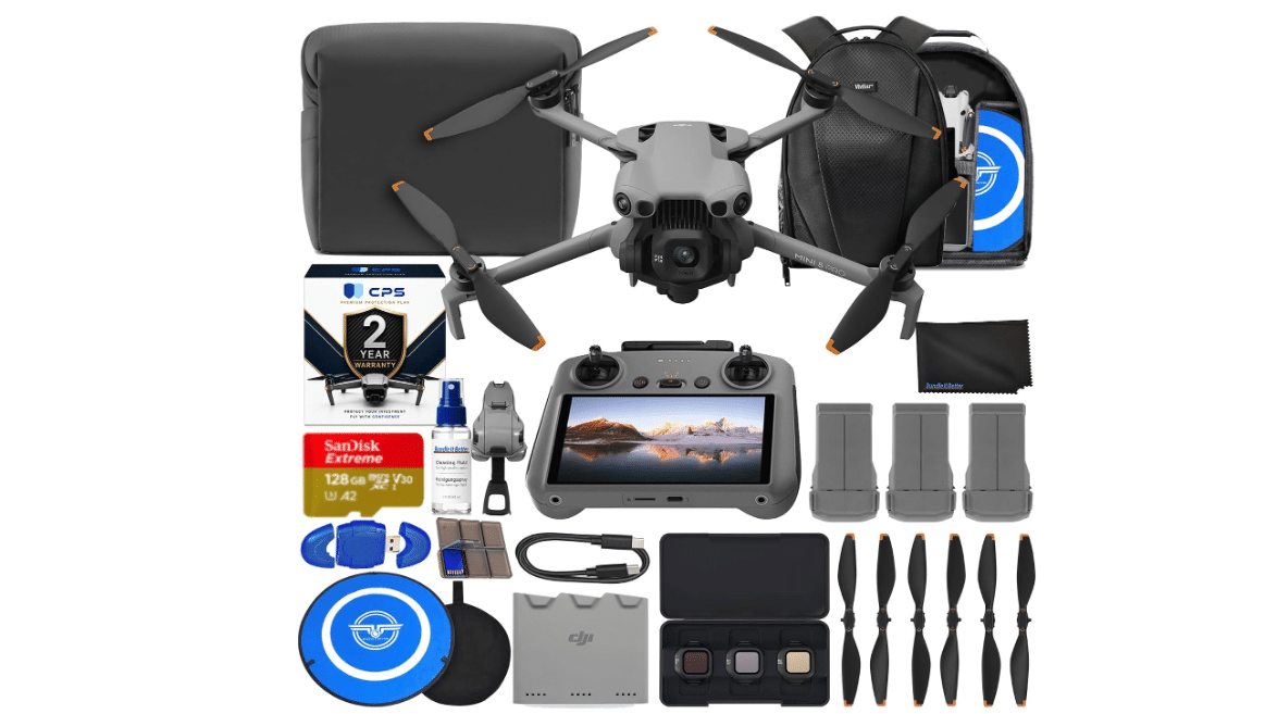 DJI Mini 5 Pro Drone Fly More Combo with RC 2 Controller Folding Drone with 4K Video, 36 Mins Flight Time, 3 Batteries Bundle with 128GB Memory, CPS 2 Year Warranty + Pilot Kit