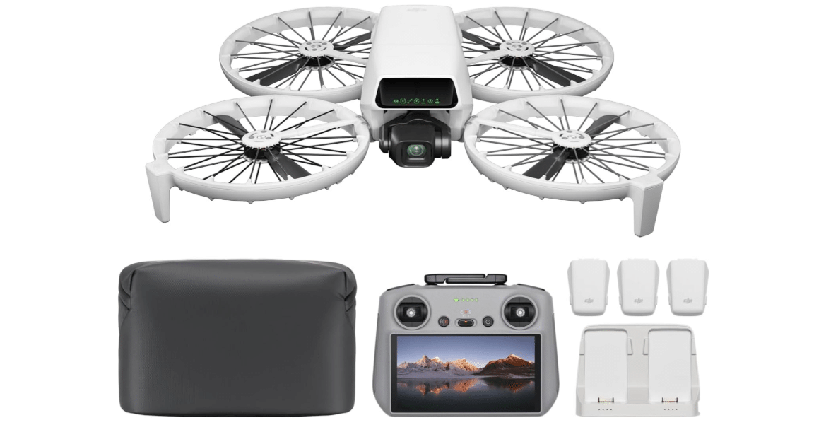 DJI Flip Fly More Combo With RC 2 Screen Remote Controller, Drone With 4K UHD Camera for Adults, Palm Takeoff, Auto Return, Intelligent Flight, 3 Batteries for 93-Min Flight Time
