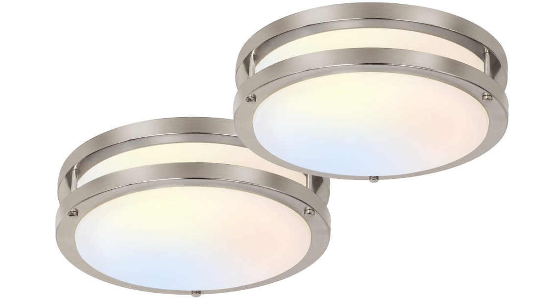 hykolity 13 inch Flush Mount LED Ceiling Light Fixture,1300LM,5CCT | 2700K/3000K/3500K/4000K/5000K Adjustable Ceiling Lights, Brushed Nickel Dimmable...
