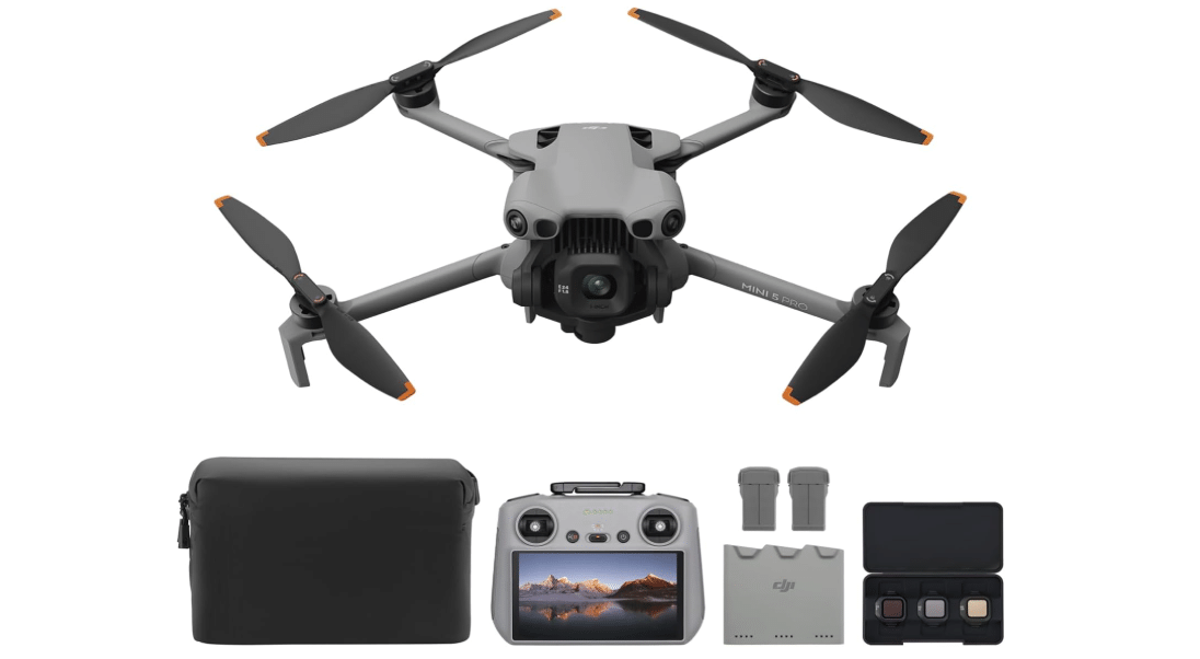 DJI Mini 5 Pro Fly More Combo With DJI RC 2, 1-Inch CMOS | 4K Drone for Beginners With Omnidirectional Obstacle Sensing, ActiveTrack 360°, 225° Gimbal... 