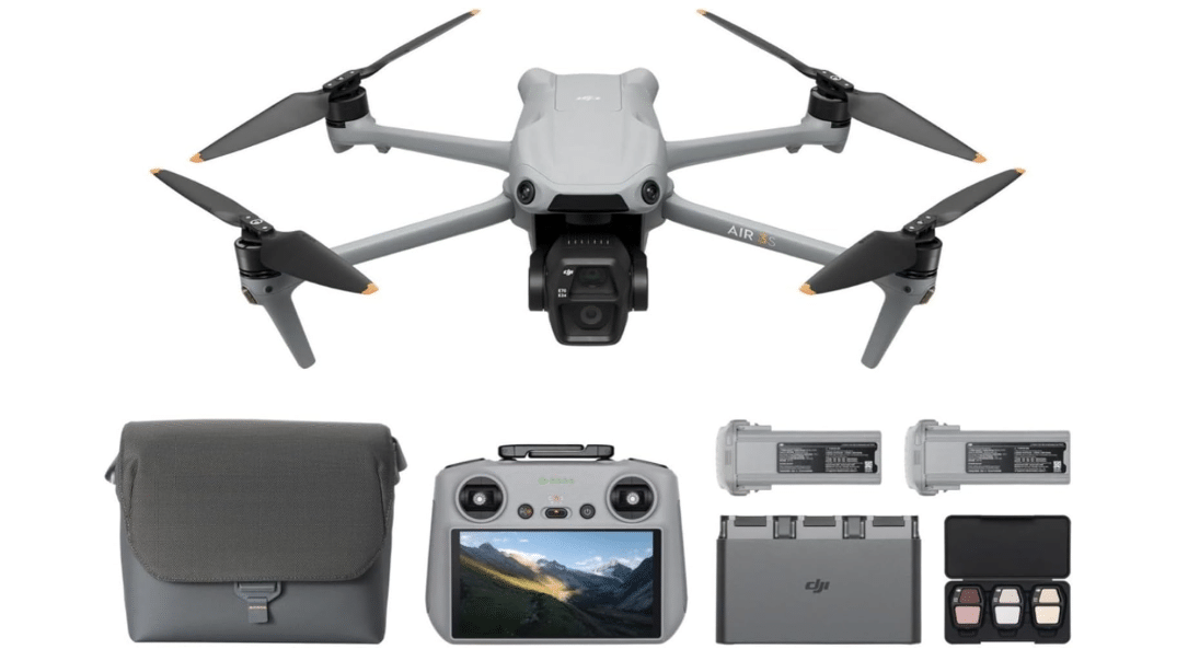 DJI Air 3S Fly More Combo (RC 2 Screen Remote Controller), 4K Drone | Drone With 1″ CMOS Wide-Angle & Medium Tele Camera for Adults, 4K/60fps,... 
