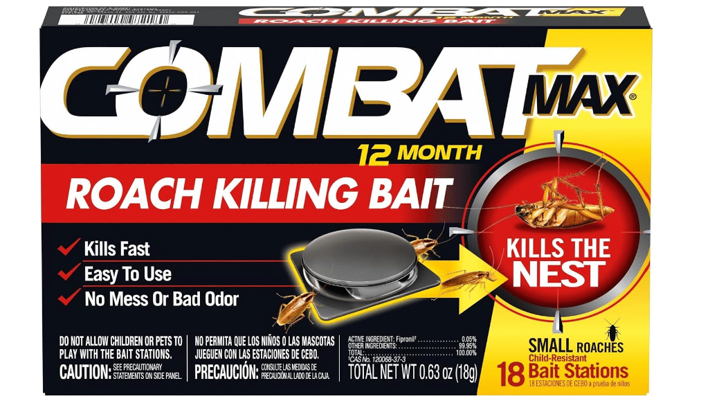 Combat Max 12 Month Roach Killing Bait, Small Roaches, Kill Nest, 18 Count