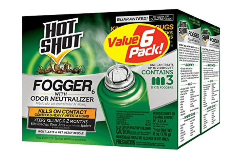 Hot Shot Fogger with Odor Neutralizer 6 Count-2 Ounce Cans (2 Pack), Controls Heavy Insect Infestations