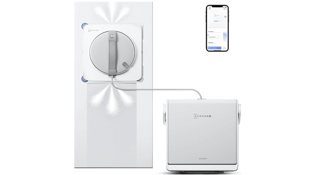 ECOVACS WINBOT W2S Omni Window Cleaning Robot, 6-in-1 Multifunction Station | TruEdge Edge Cleaning, Triple Wide-Angle Spray, 8000Pa Max Suction, WIN-SLAM 4...
