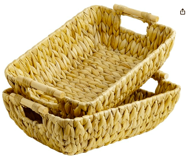 StorageWorks Hand-Woven Water Hyacinth Baskets