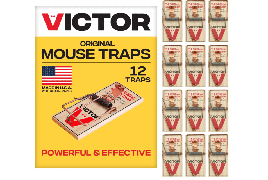 Victor Metal Pedal Mouse Traps, 12-Pack, Reusable Wooden Snap Traps
