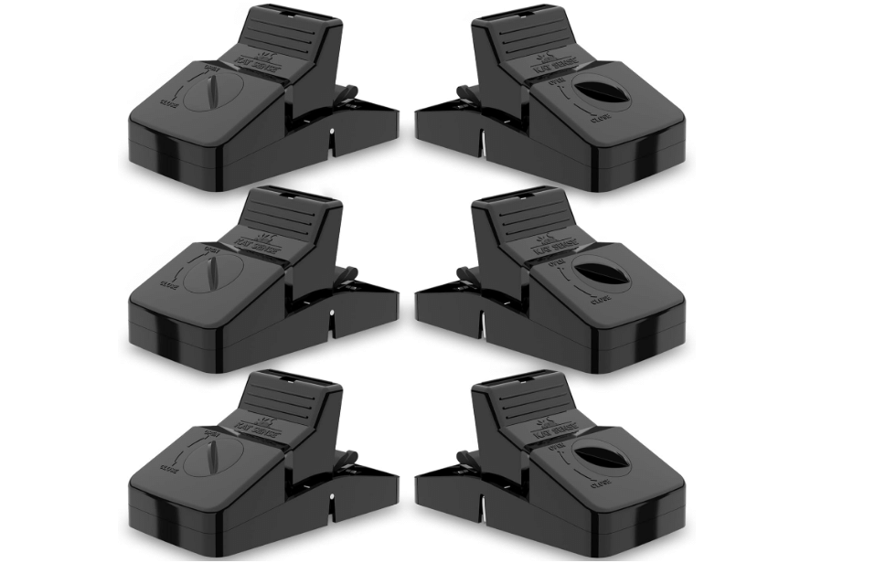 Rat Trap, 6 Large Reusable Snap Traps for Mouse Chipmunks Indoor Outdoor