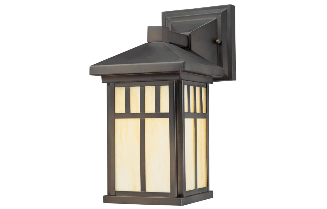 Westinghouse 6732800 Burnham One-Light Exterior Wall Lantern on Steel with Honey Art Glass, Oil Rubbed Bronze Finish, 1 Pack

